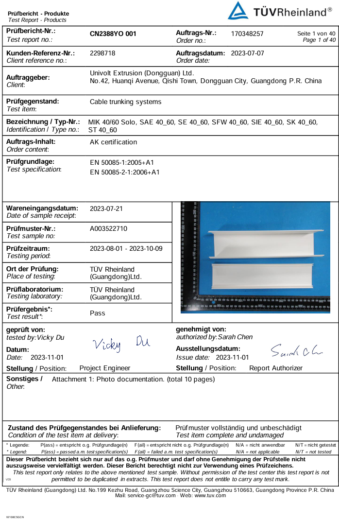 EN 50085-1 Trunking